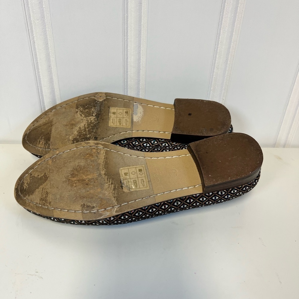 J. Crew Black and Gold Geometric Loafers Size 6 Holiday Formal Casual - Picture 6 of 8